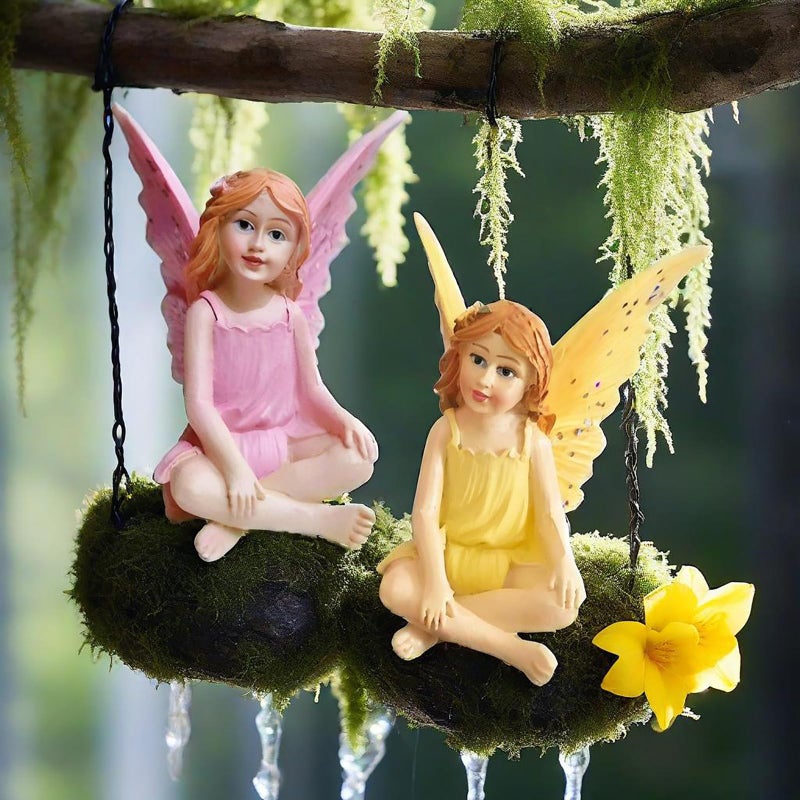 MUAMAX Fairy Garden Fairies Miniature Garden Fairies Figurines Outdoor Little Fairy Girls Small Fairies Ornaments Gardens Accessories Terrarium Moss Decor - Image 5